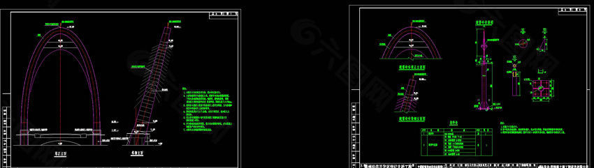 主塔防雷接地cad图纸