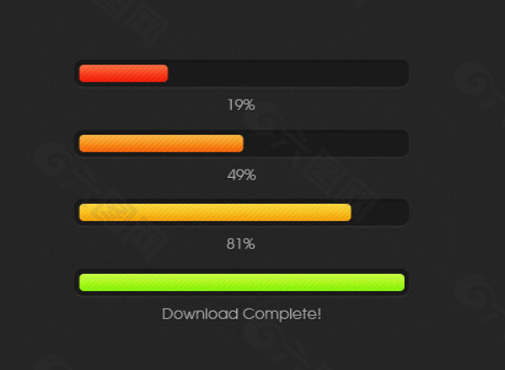 颜色变化的下载进度条