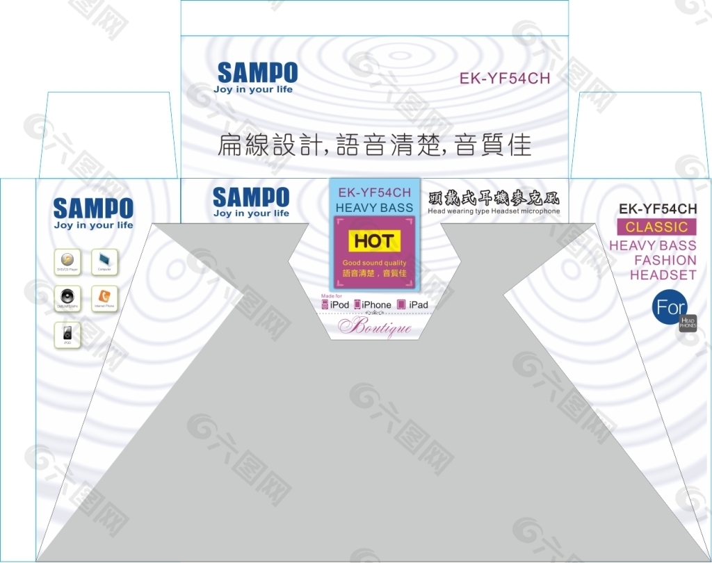 耳机包装模板