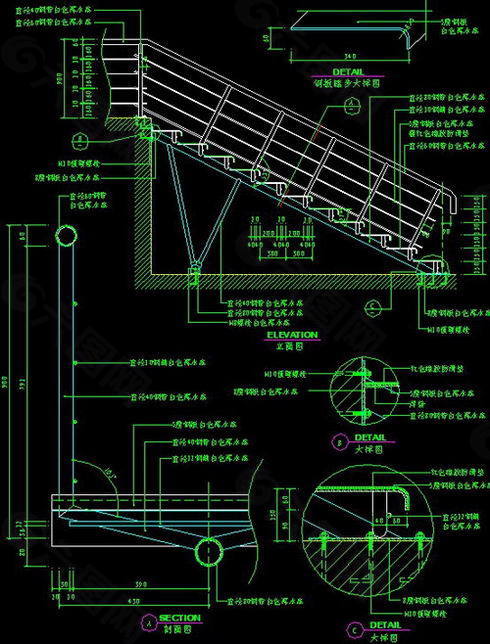 楼梯栏杆CAD图纸