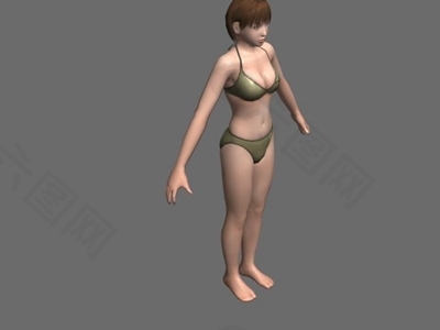 3D泳装青少年美女模型