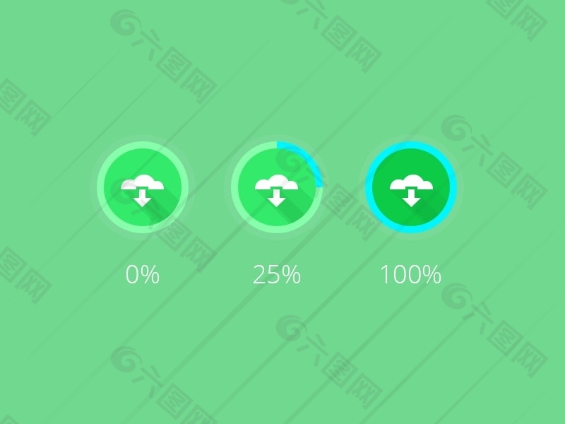 云朵形状下载及进度控件UI
