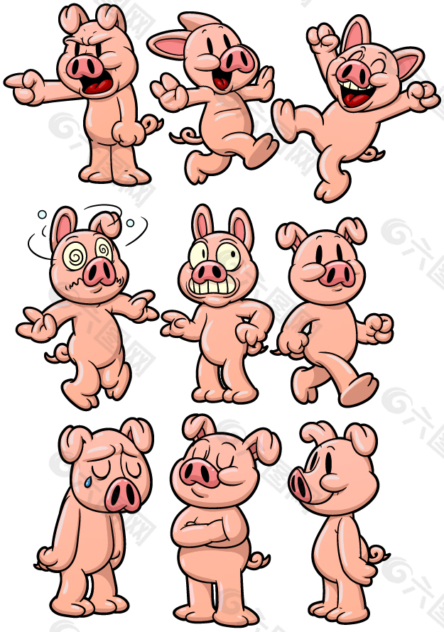 9种可爱猪表情