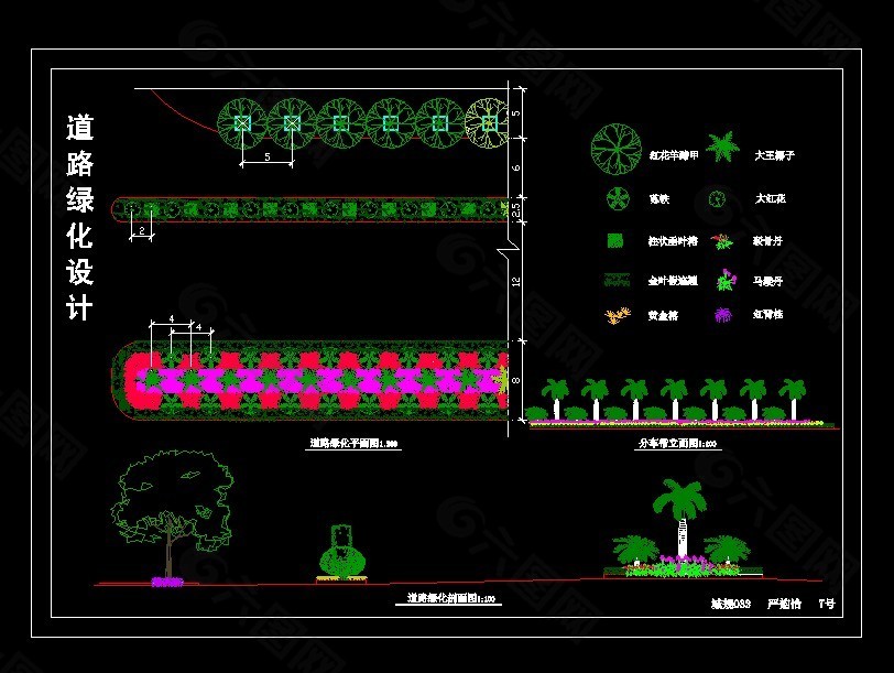 分车带绿化设计平面图图片