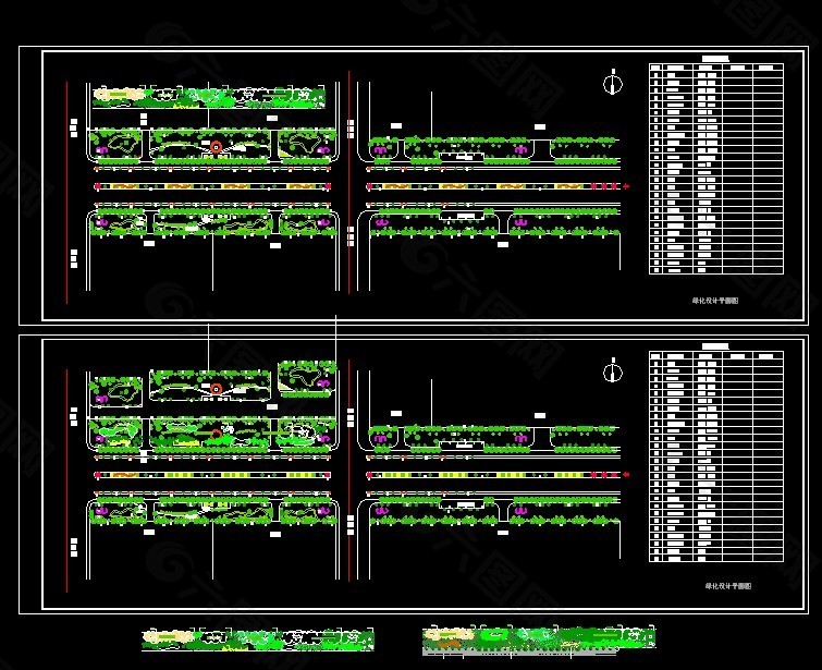 道路绿化设计平面图