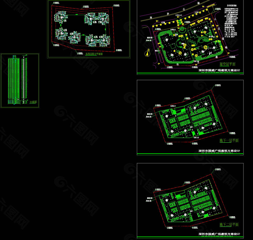 圳市国威广场cad图纸素材