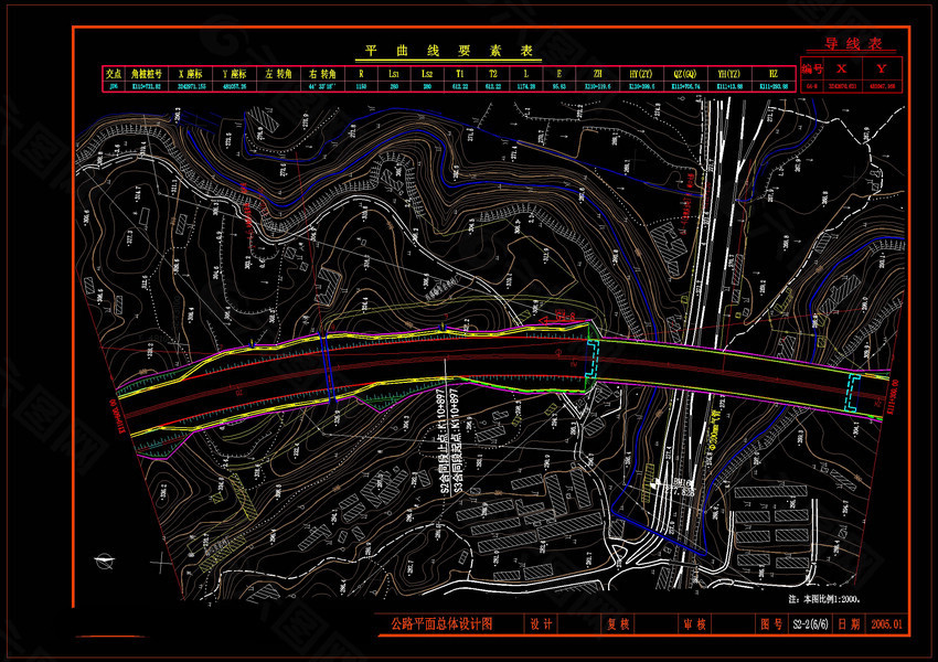 公路平面总体cad建筑素材