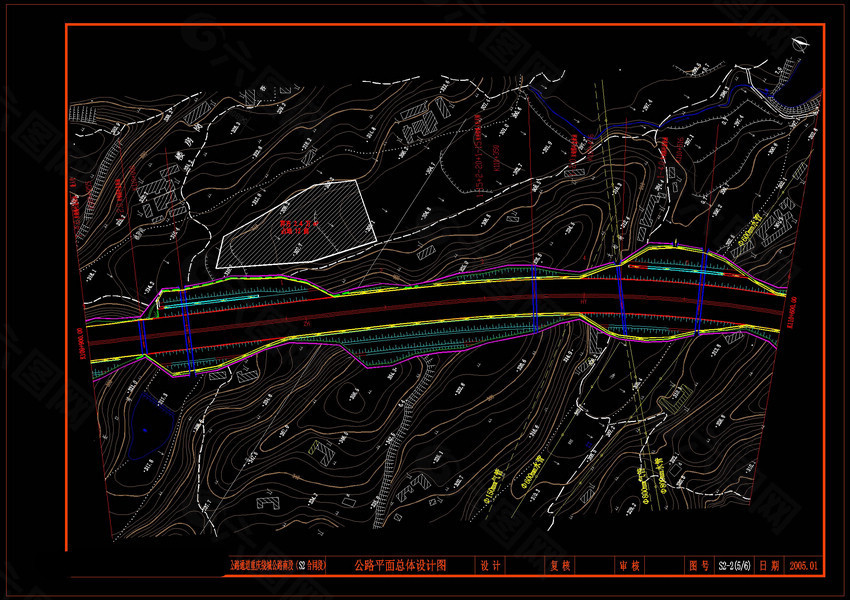公路平面总体cad图纸
