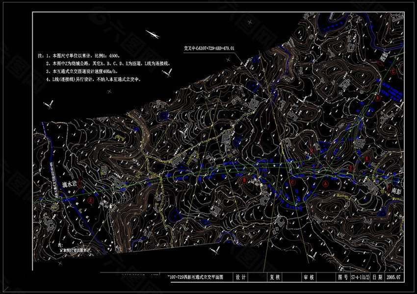互通式立交平面cad图纸