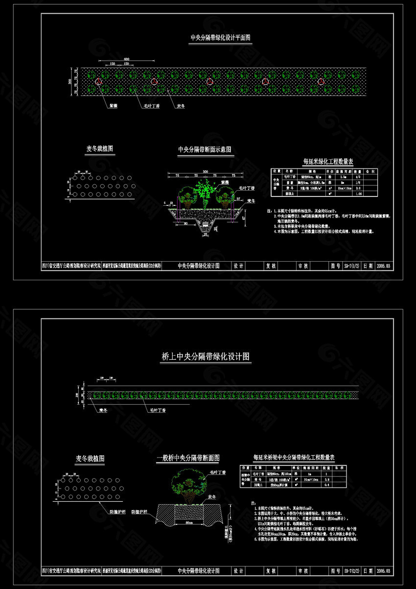 中央分隔带绿化设计图