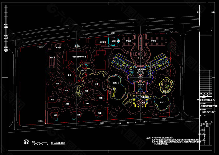 海南三亚度假景观cad详图
