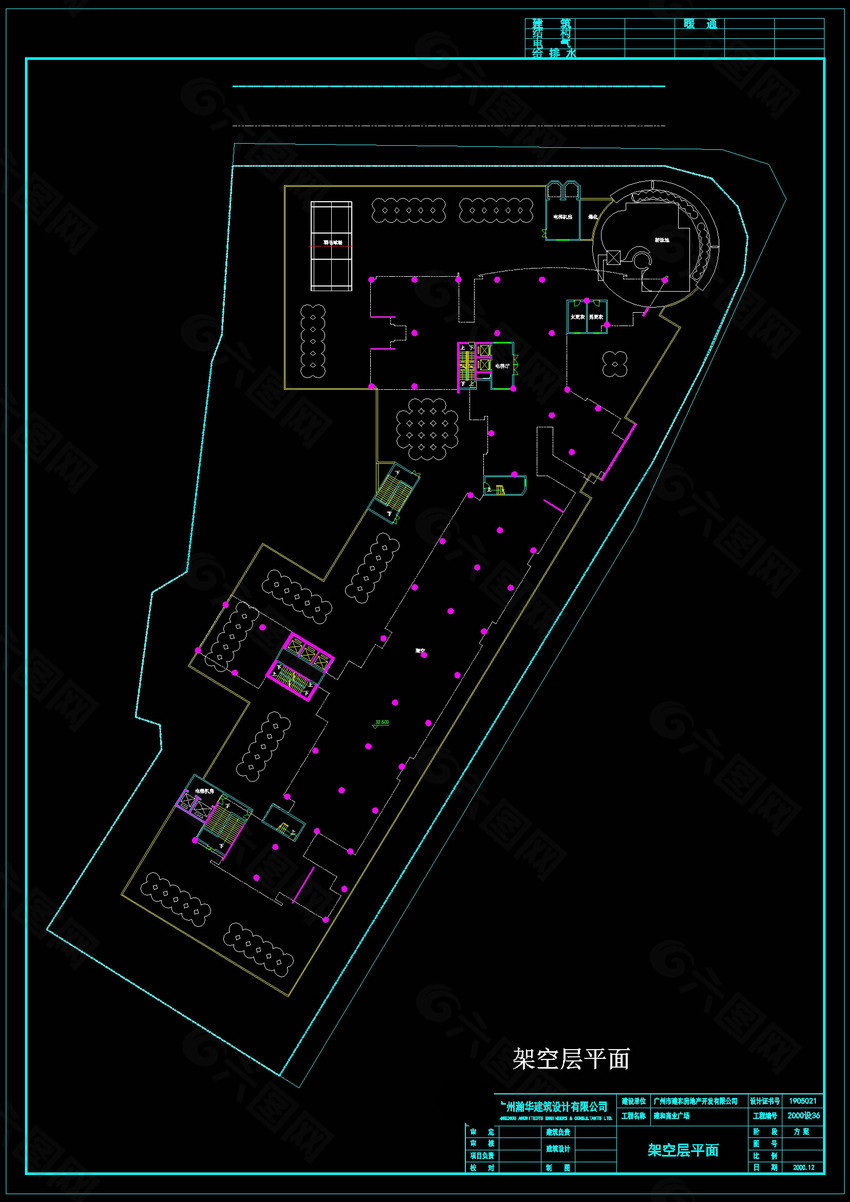 架空层平面cad图纸