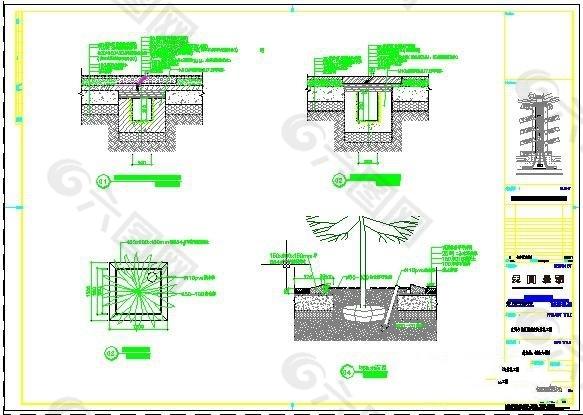 排水缝树池大样图