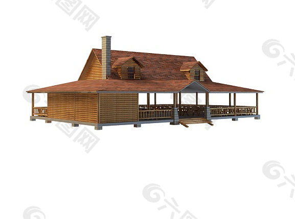 木头餐厅模型