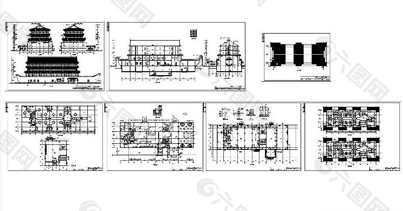 饭店建筑cad图