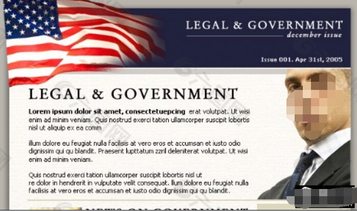 美国政府法律邮件网页模板