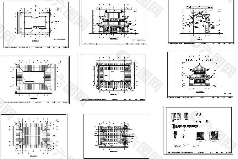 三江阁建筑cad图纸