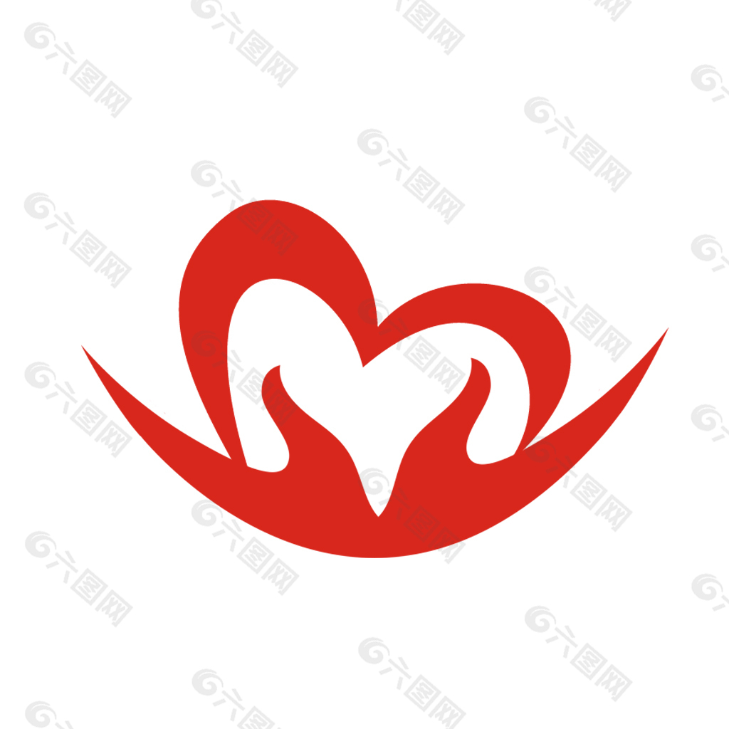 爱心与手结合的logo