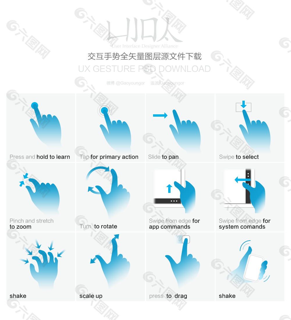 交互手势全矢量文件