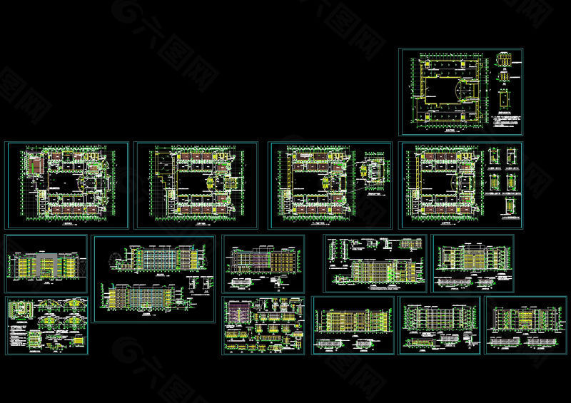 教学楼全套建筑施工图cad图纸