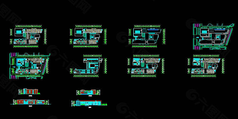 某大学教学楼方案设计cad图纸