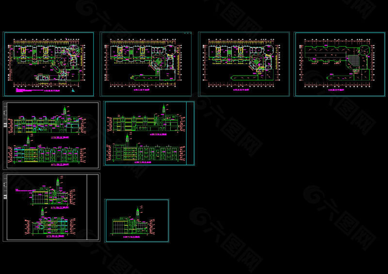 前海花园幼儿园平立面图cad图纸