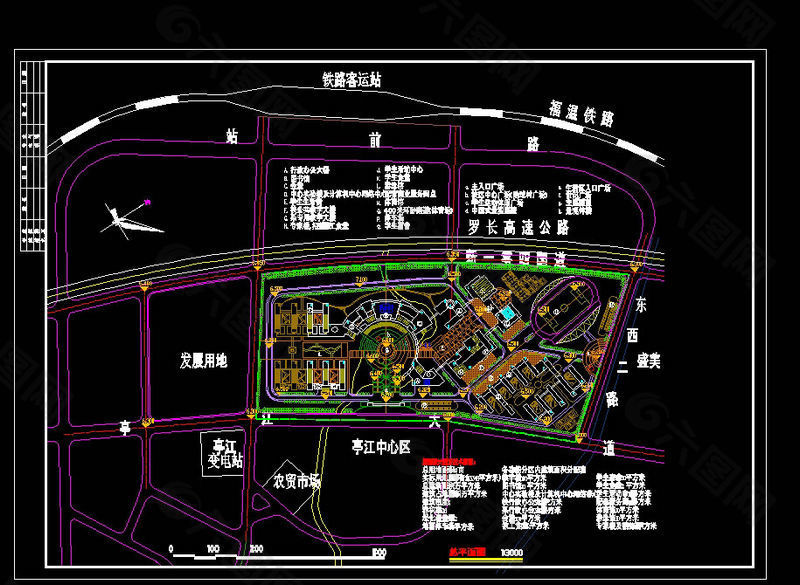 外贸学院规划总图cad图纸