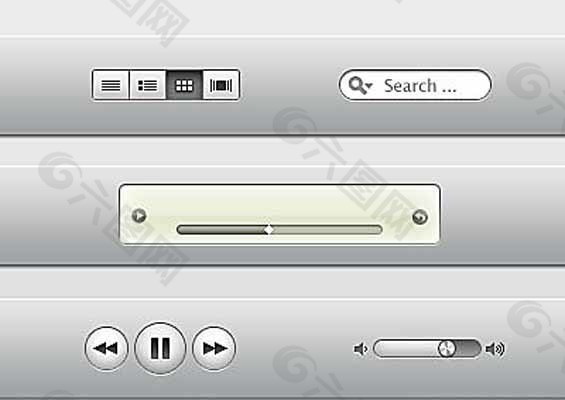银灰色音乐播放器UI界面