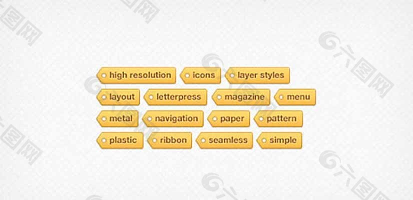 黄色网页UI标签设计