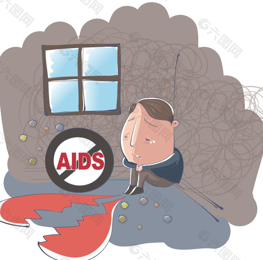 蜷缩角落里的爱滋患者图片