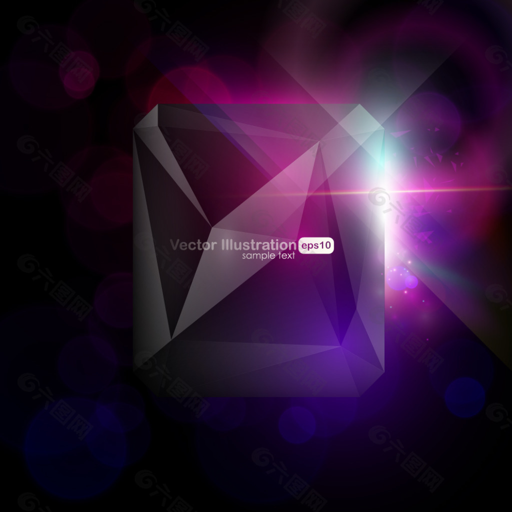 发光科技钻石紫色背景图