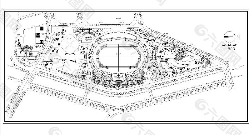 体育场规划图cad