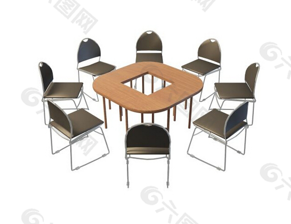 桌椅组合3d模型