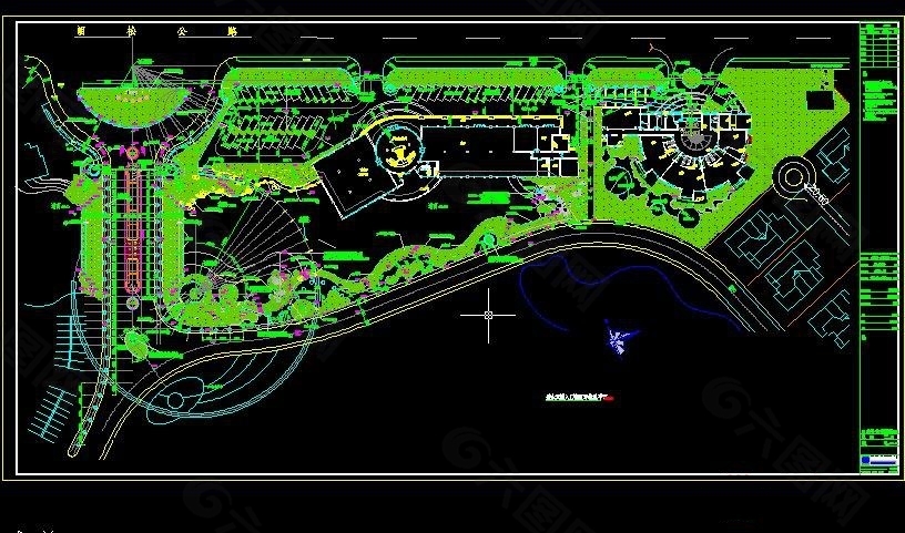 碧水天园(一期)入口湖区总平面图