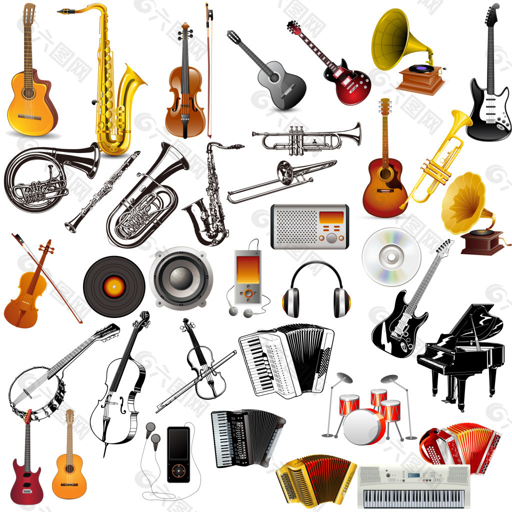 各种乐器PSD分层素材