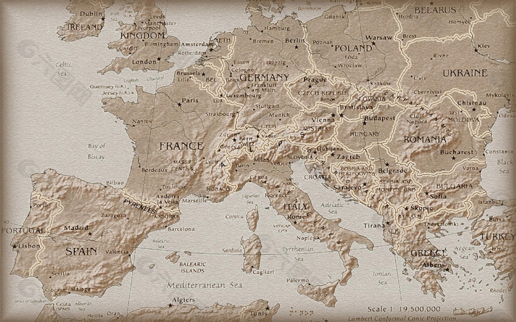 一张古代地图底纹素材