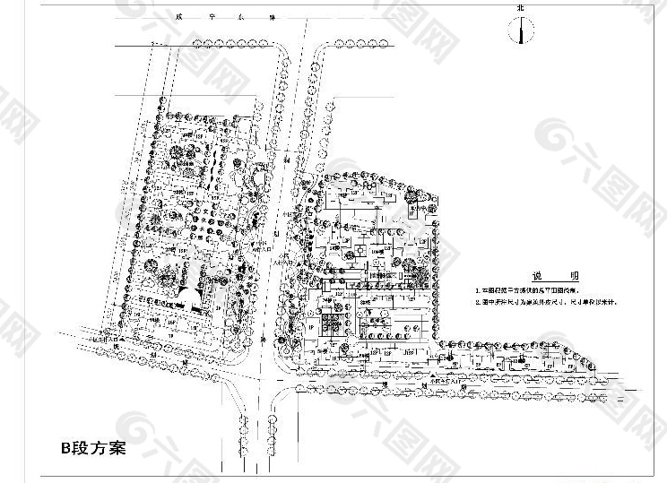 大型小区方案cad图纸