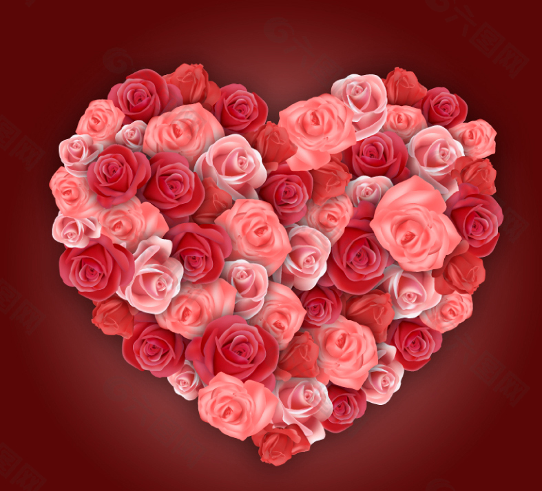 精美玫瑰组合爱心