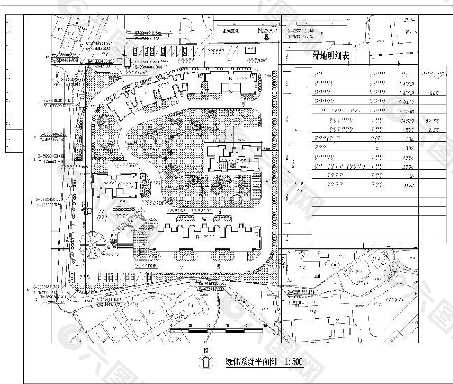 天祥山庄绿化cad图纸