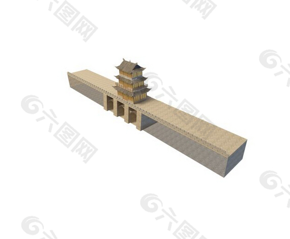 城楼3d模型