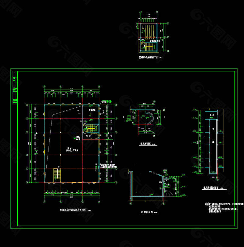 电梯cad图纸