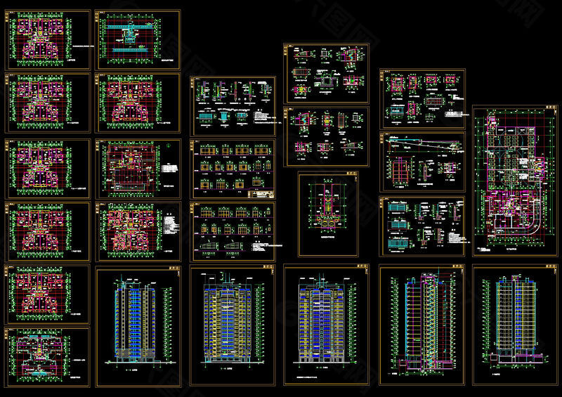 某小区12号住宅楼全套施工图cad图纸