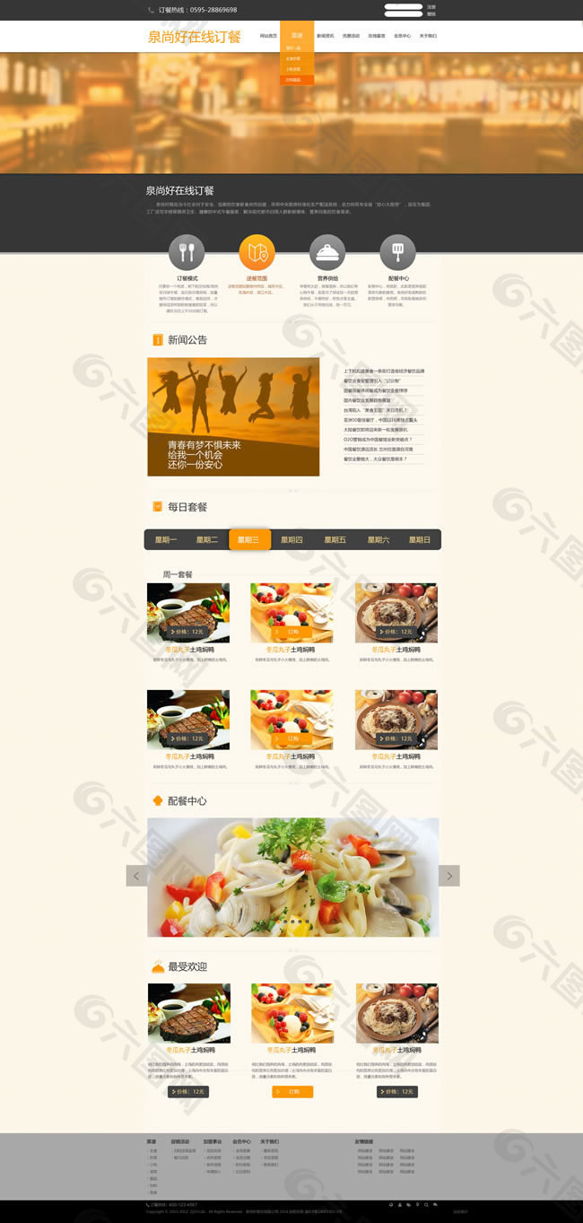 网上订餐网站模板PSD素材