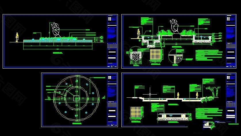 喷水池及雕塑施工图