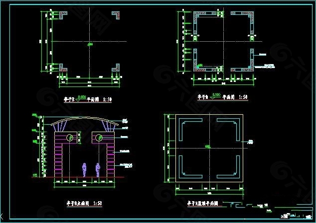 亭子B大样图