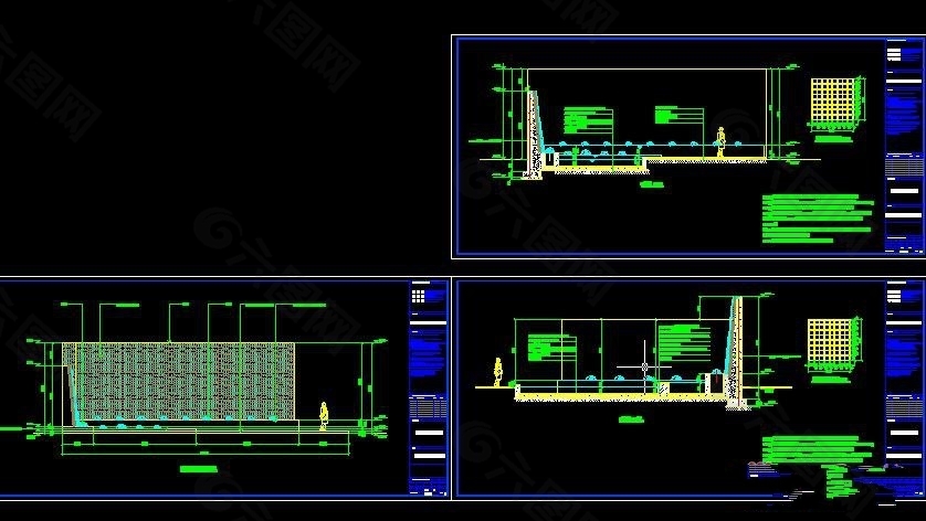 现代水景瀑布施工图