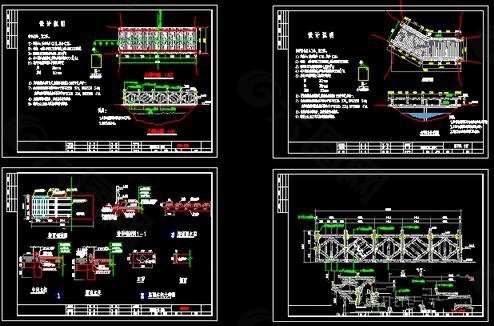 4座景观绿化圆桥工程施工图