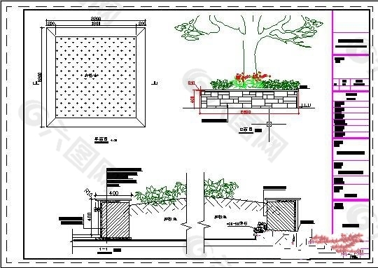 主入口树池施工图