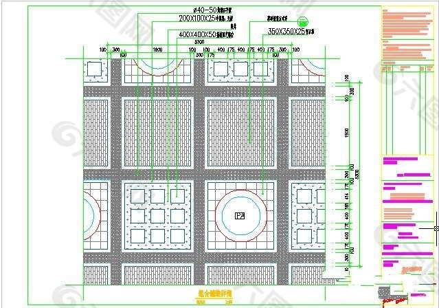 组合铺装详图