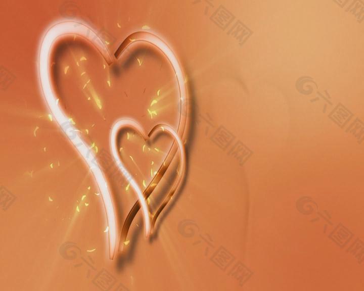 橘色转动的心形